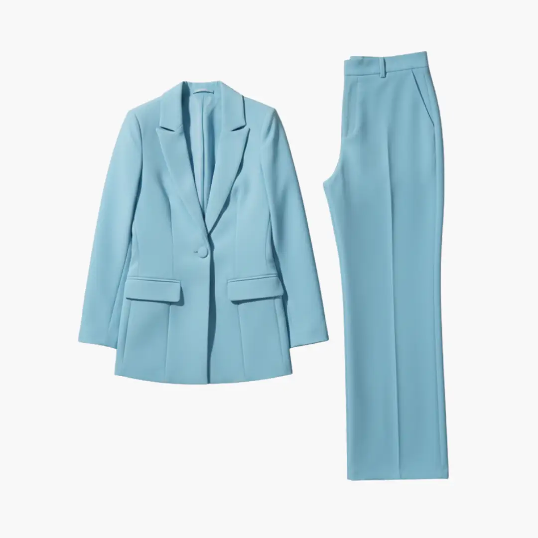 Women’s Tailored Blazer and Wide Leg Pants Suit Set