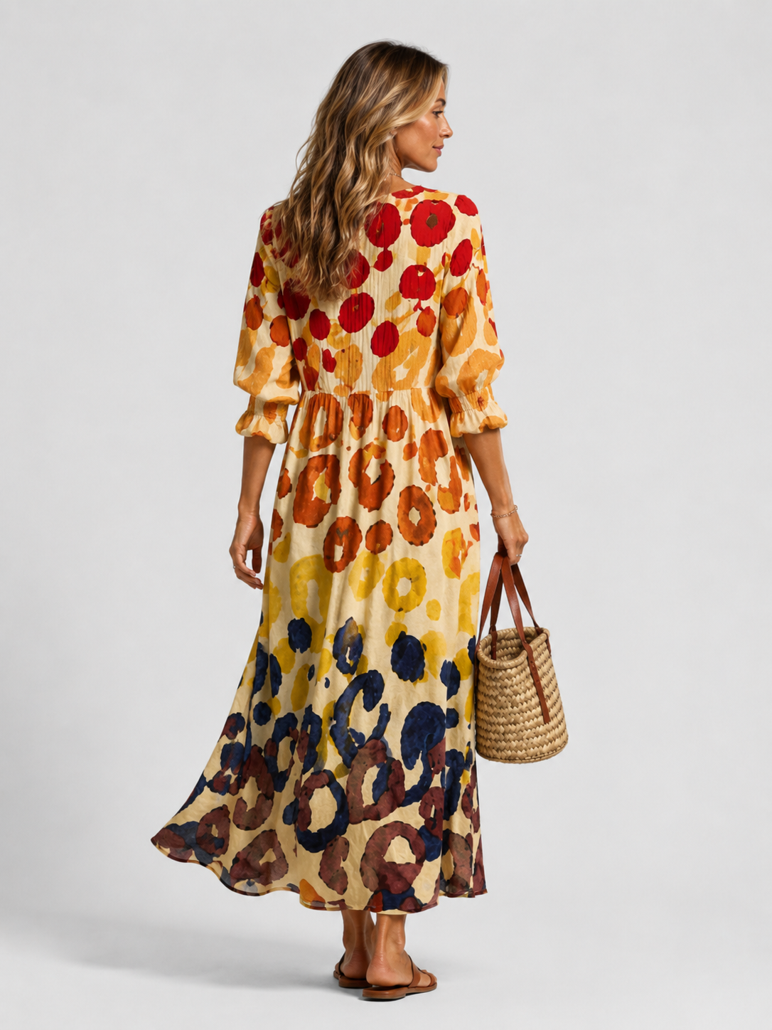Women’s Boho Floral Printed Summer Maxi Dress