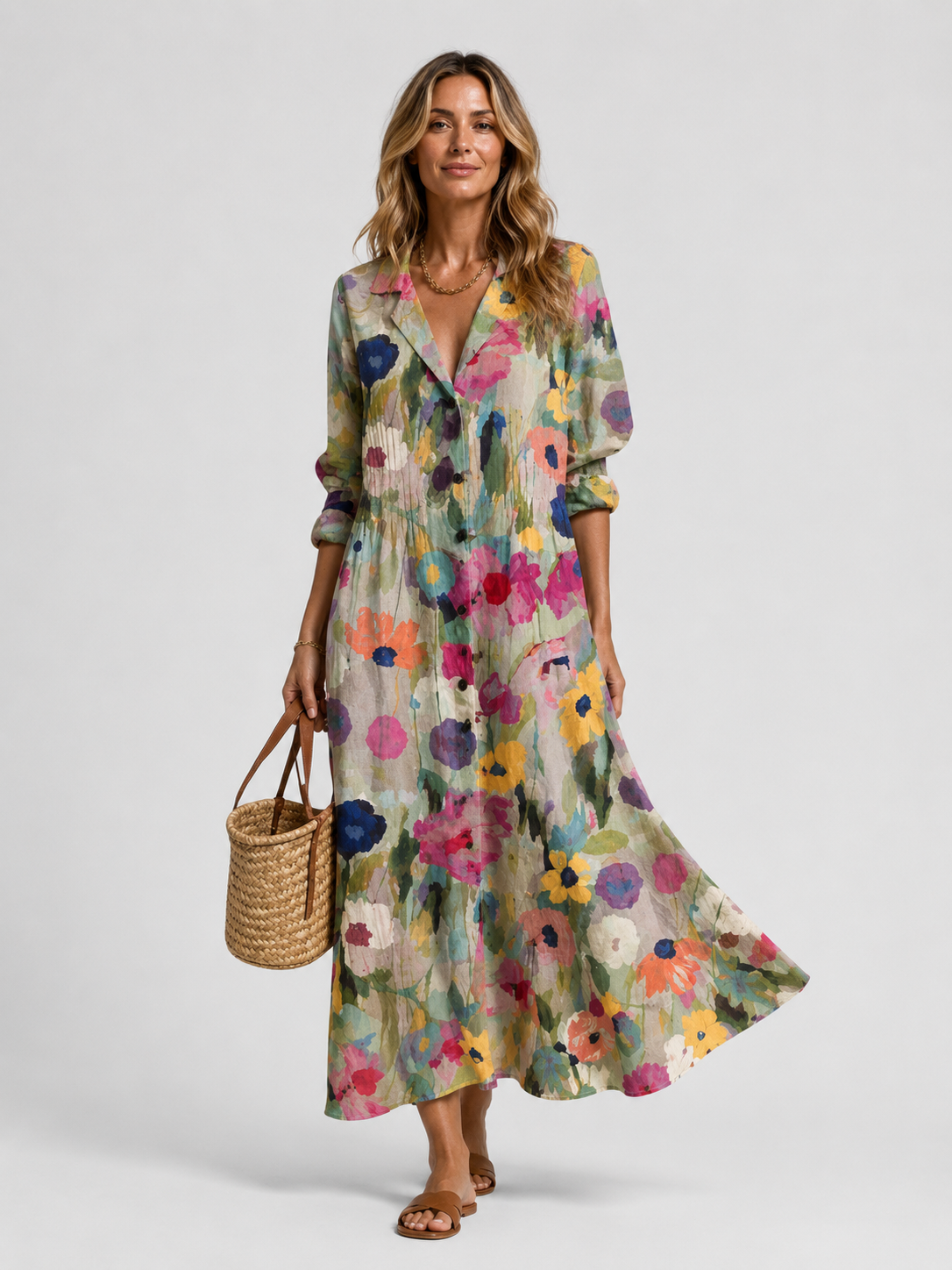 Women’s Boho Floral Printed Summer Maxi Dress
