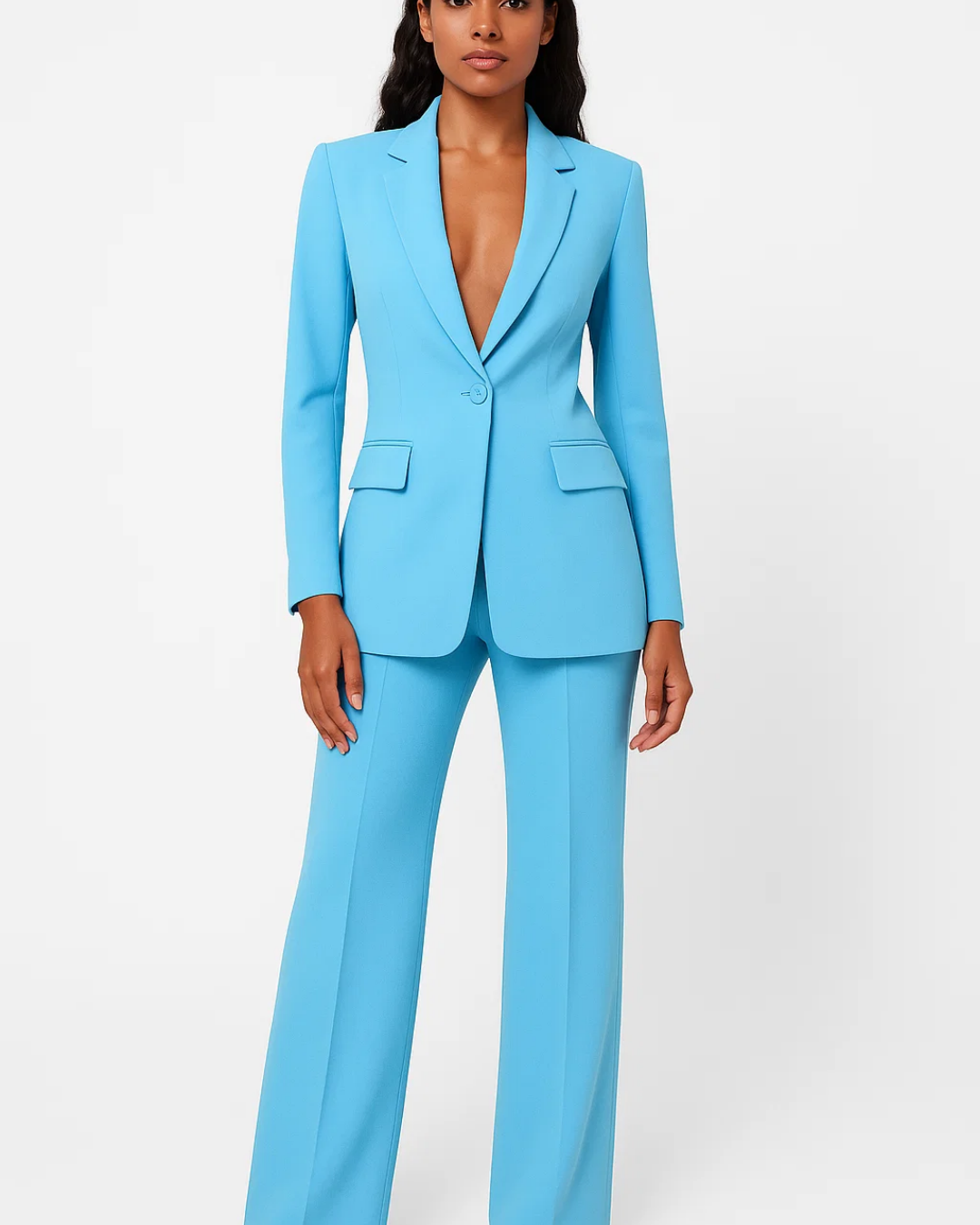 Ladies Business Suit Set – Elegant Blazer and Trousers for Office