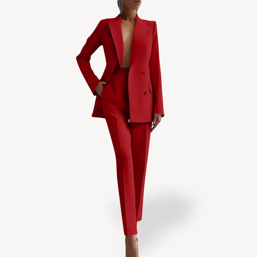 Women's Double-Breasted Power Formal Suit Set