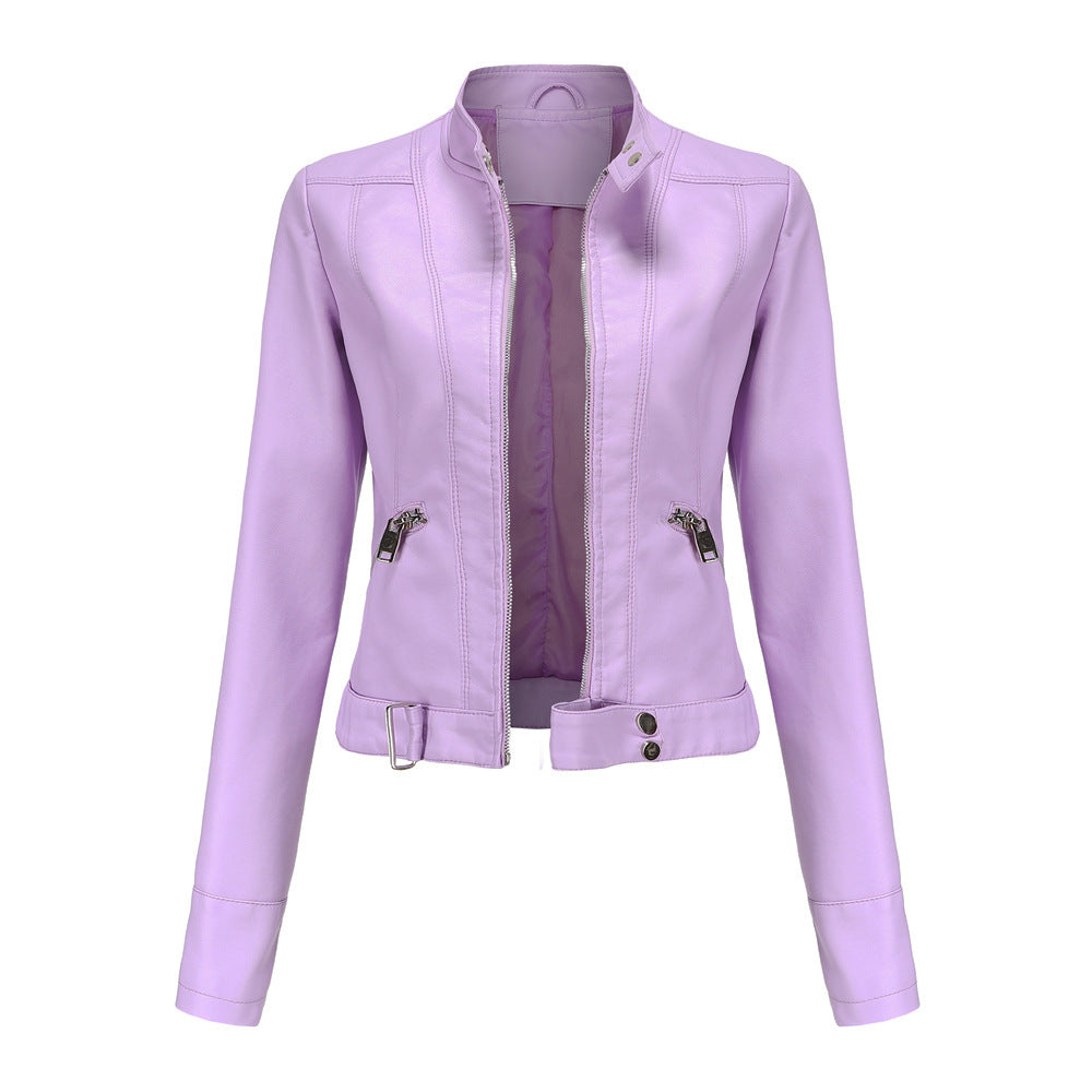 Women’s Fitted Zip-Up Leather Jacket