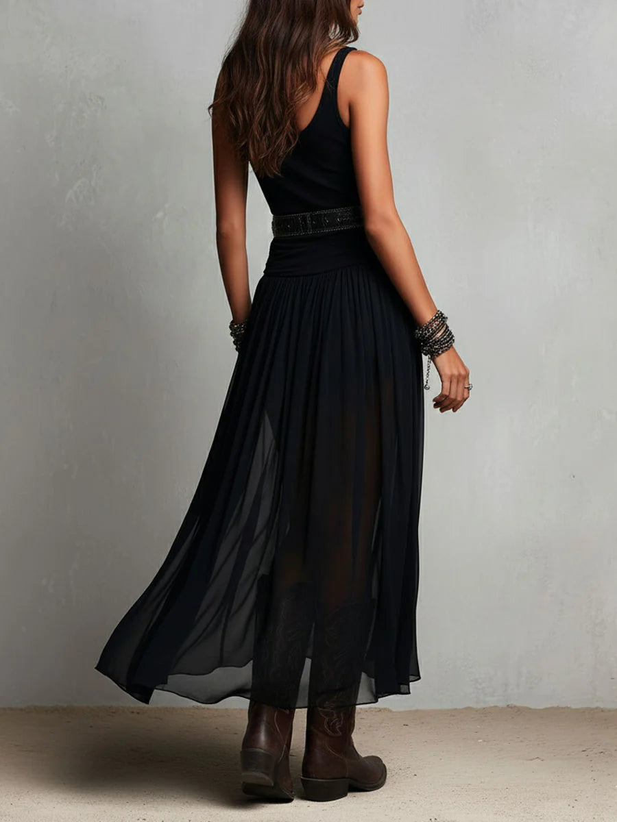 Women's Moonlit Flow Sheer Maxi Dress