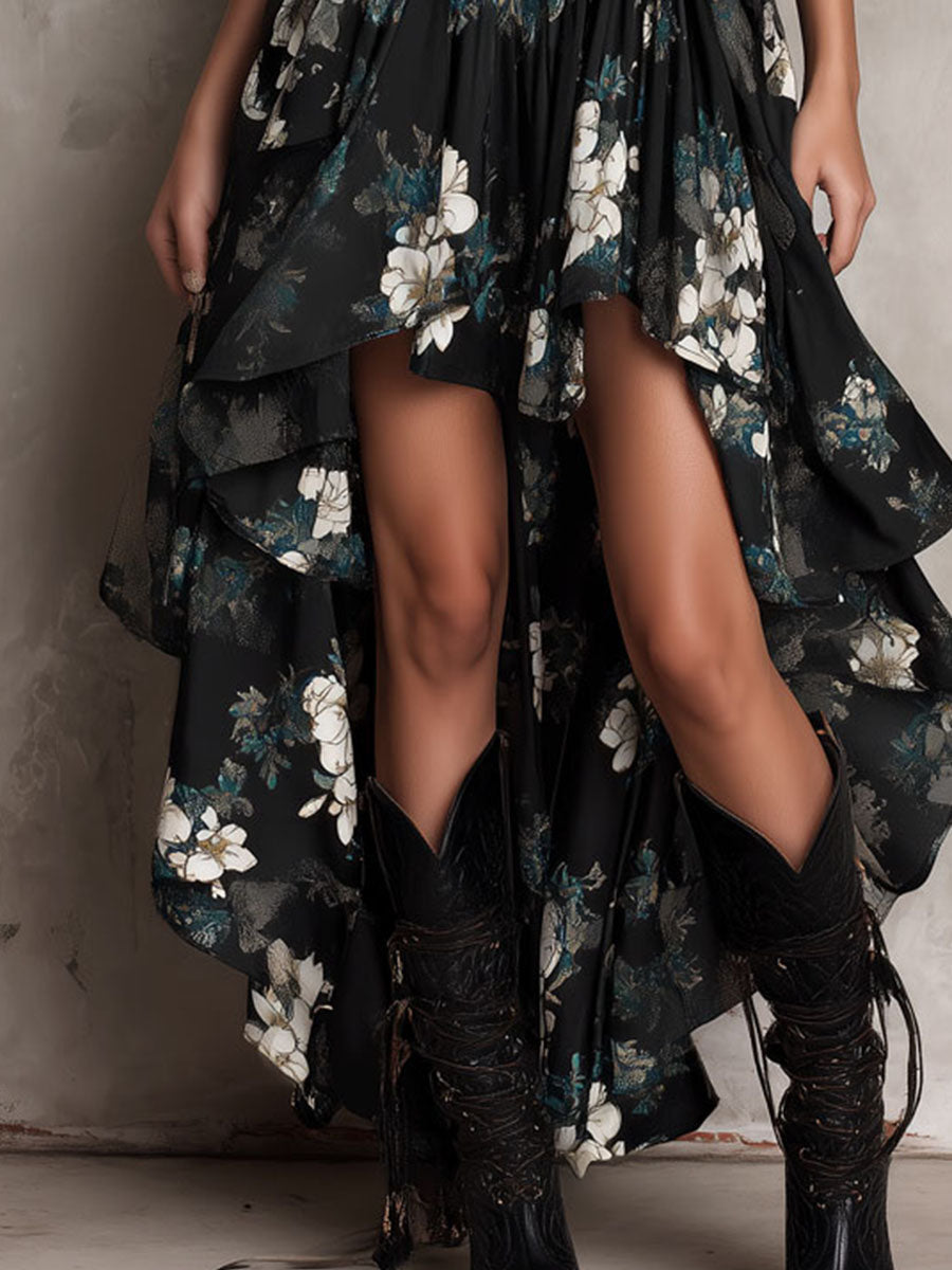 Women's Midnight Bloom Cascade Dress