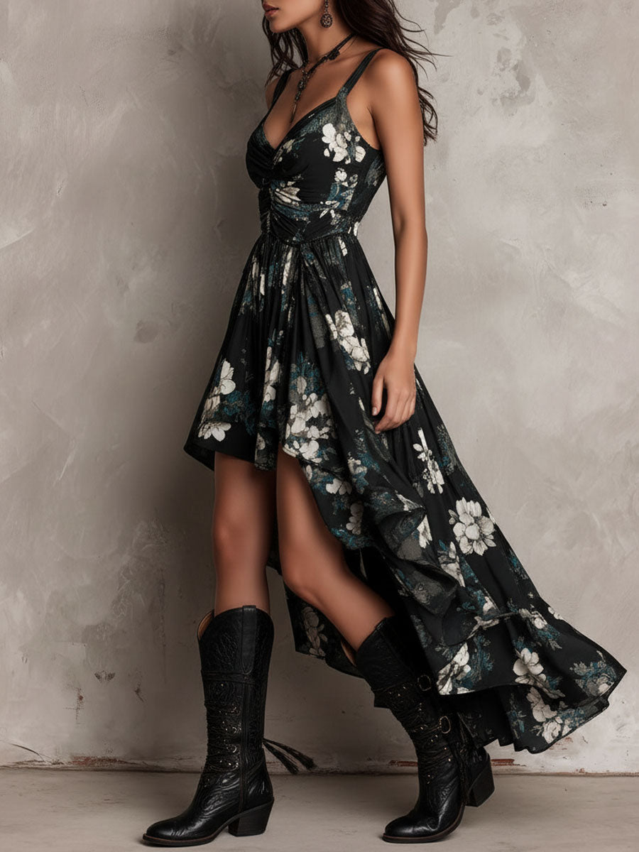 Women's Midnight Bloom Cascade Dress