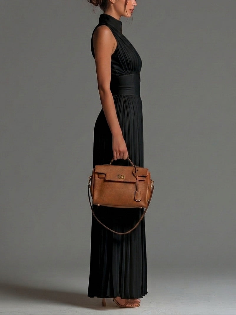 Women's Midnight Plissé Palazzo Jumpsuit