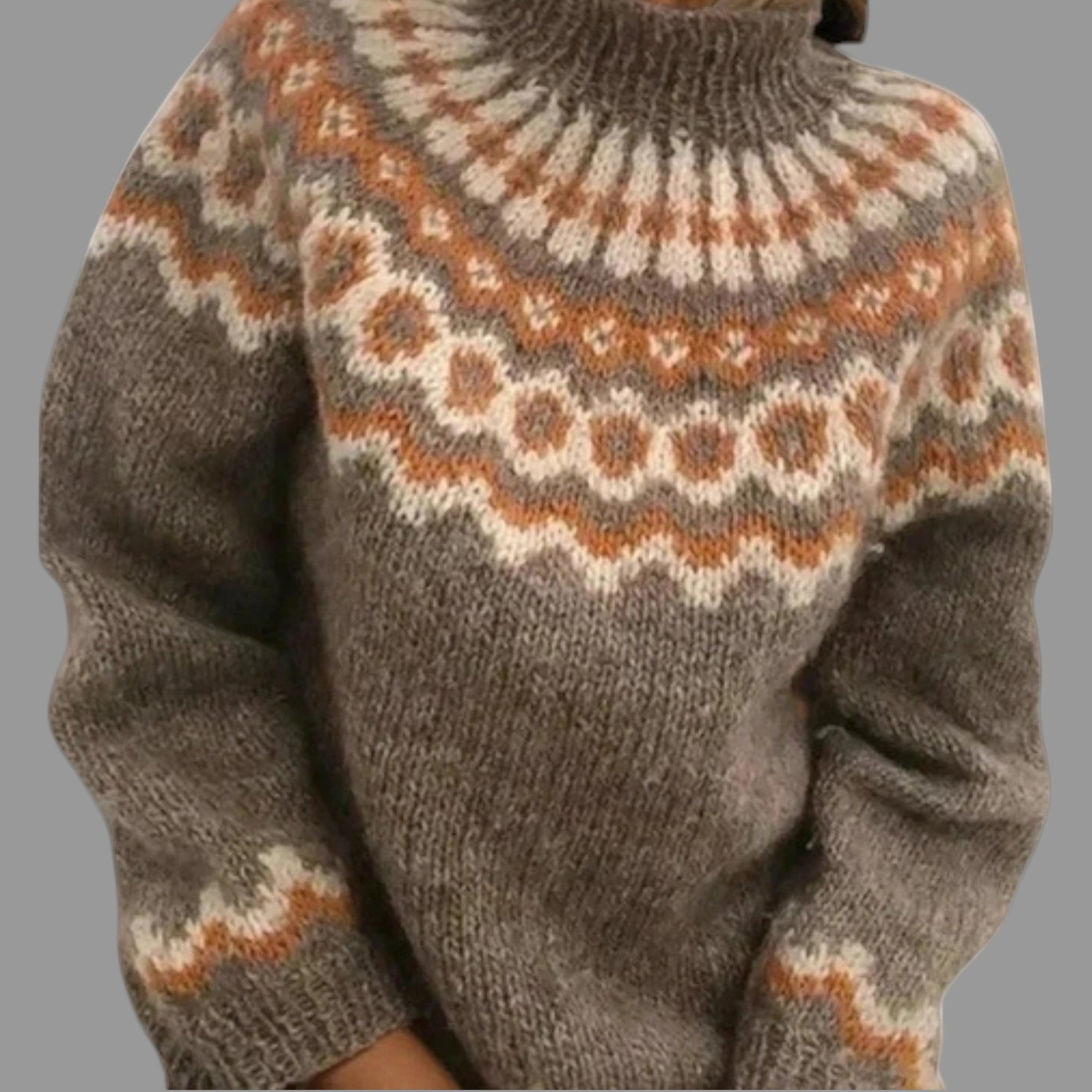 Women's Nordic Fair Isle Turtleneck Knit Sweater