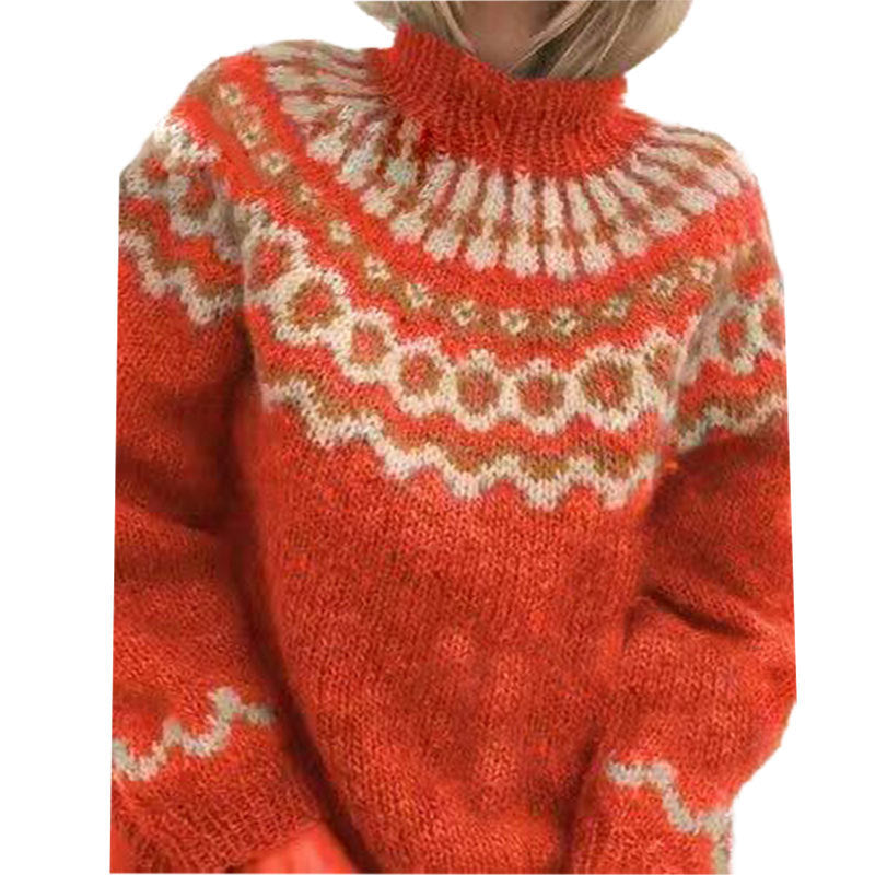 Women's Nordic Fair Isle Turtleneck Knit Sweater