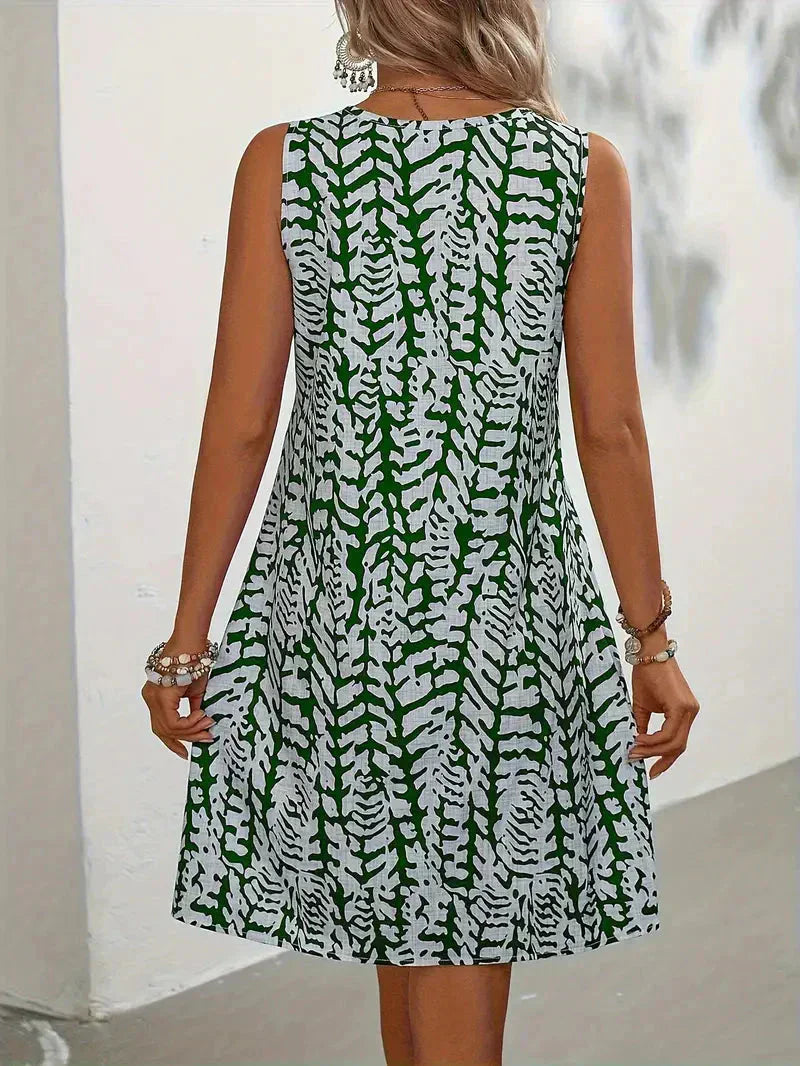 Women's Sleeveless Summer Dress Abstract Print