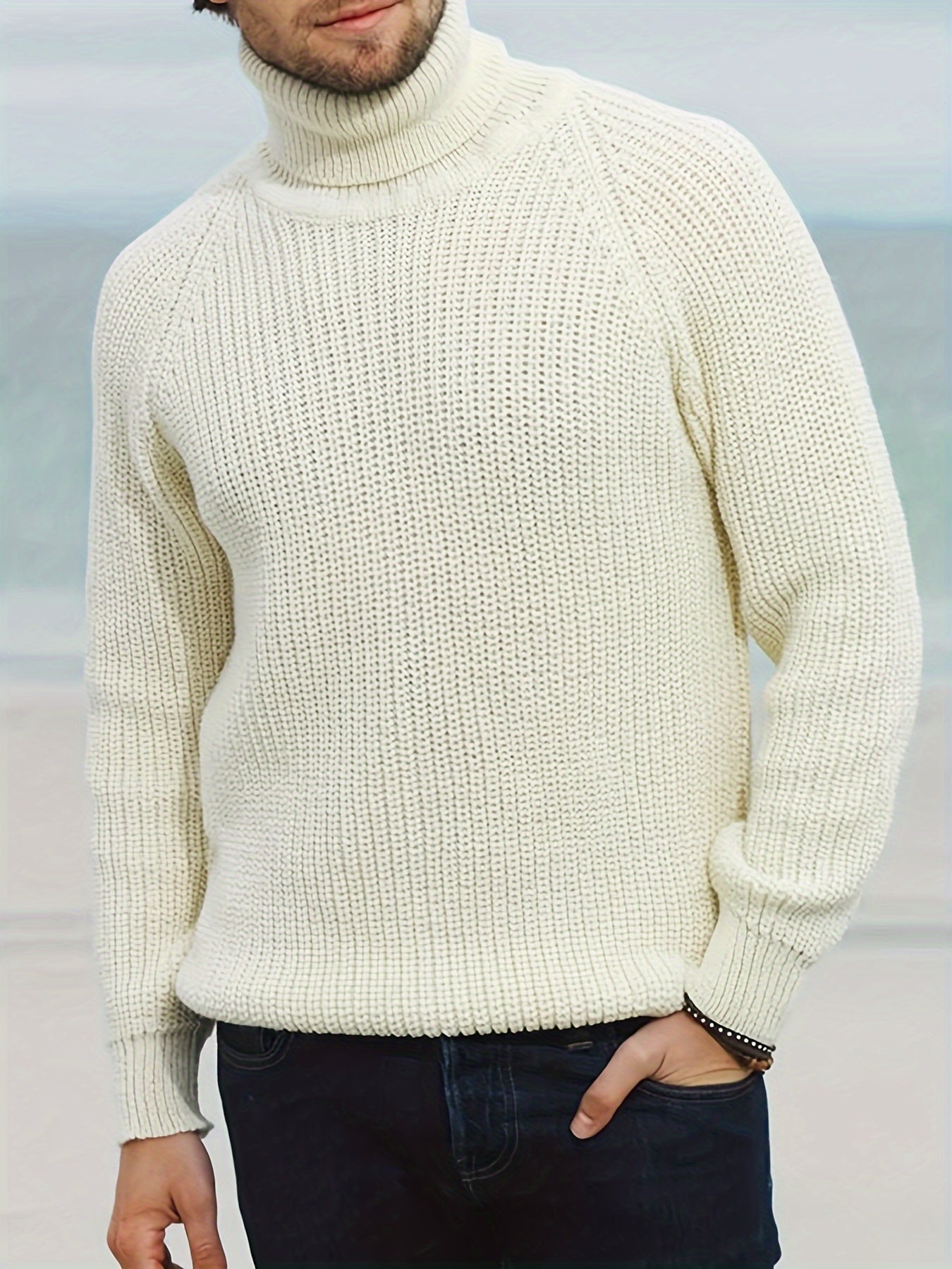 Stylish Men's Turtleneck | Vintage Knit Sweater for Autumn/Winter