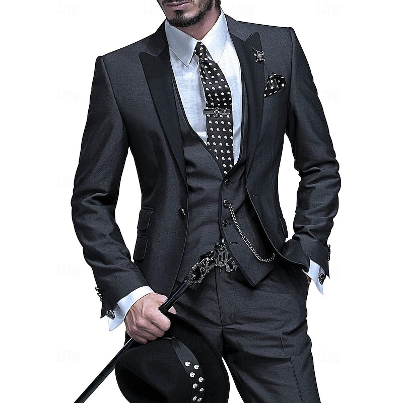 Stylish 3-Piece Men's Set with Blazer, Waistcoat, and Trousers