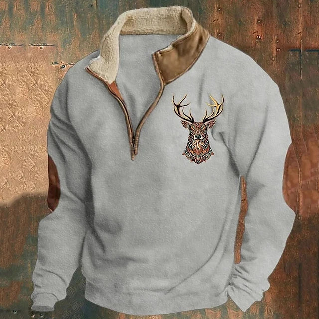 Men's Quarter Zip Fleece Pullover Sweater