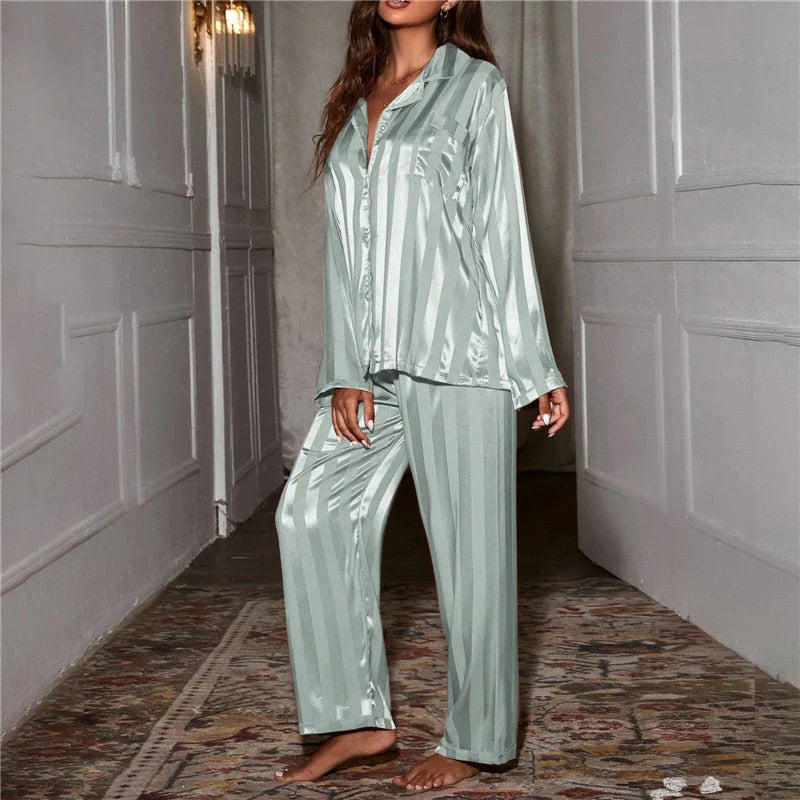 Women's Elegant Stripe Pajama Set