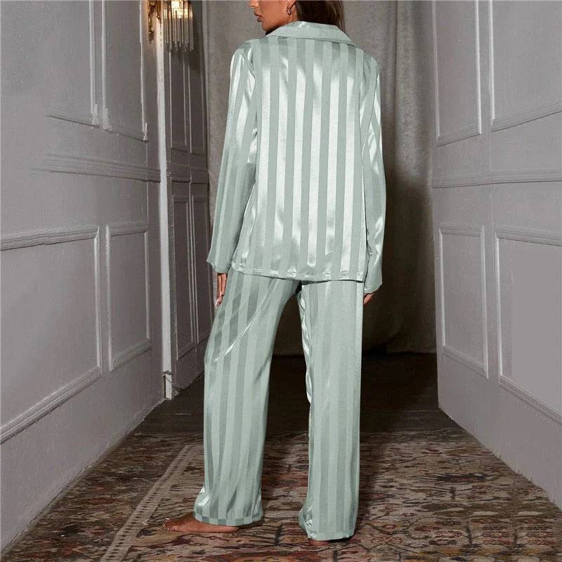 Women's Elegant Stripe Pajama Set