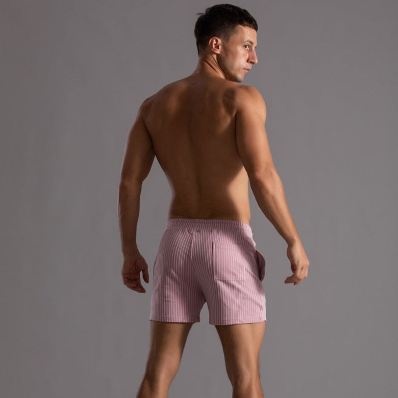 Men's Striped Drawstring Swim Shorts