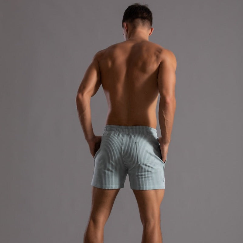 Men's Striped Drawstring Swim Shorts