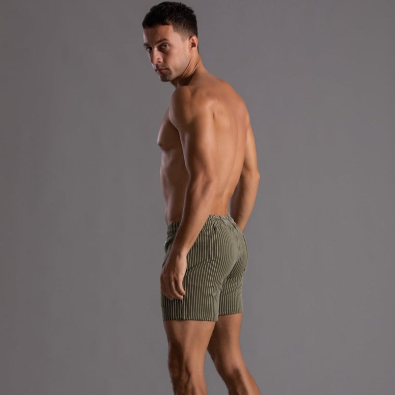 Men's Striped Drawstring Swim Shorts