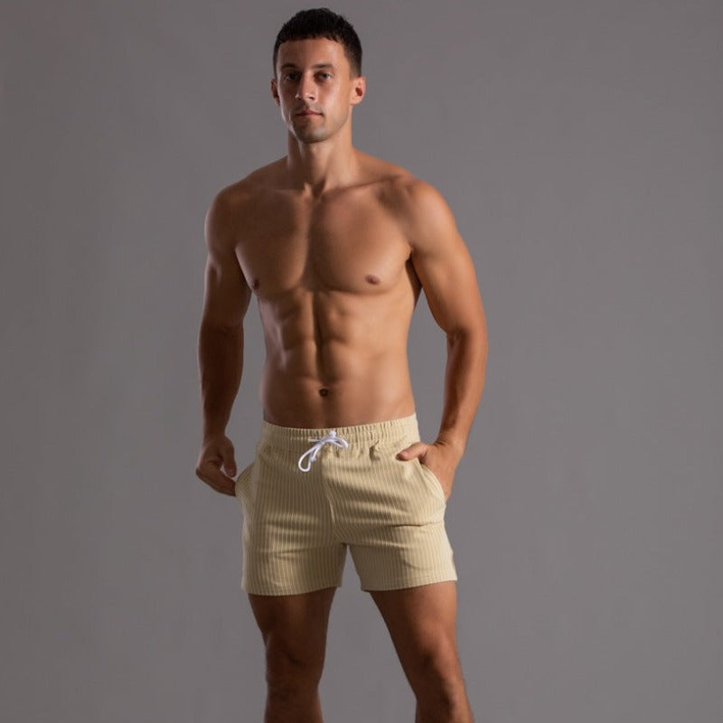 Men's Striped Drawstring Swim Shorts