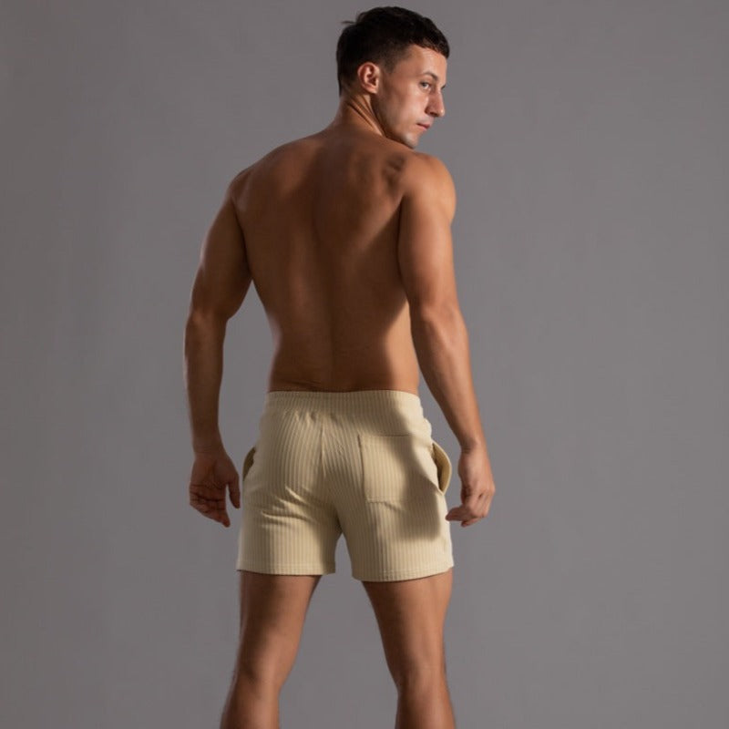 Men's Striped Drawstring Swim Shorts