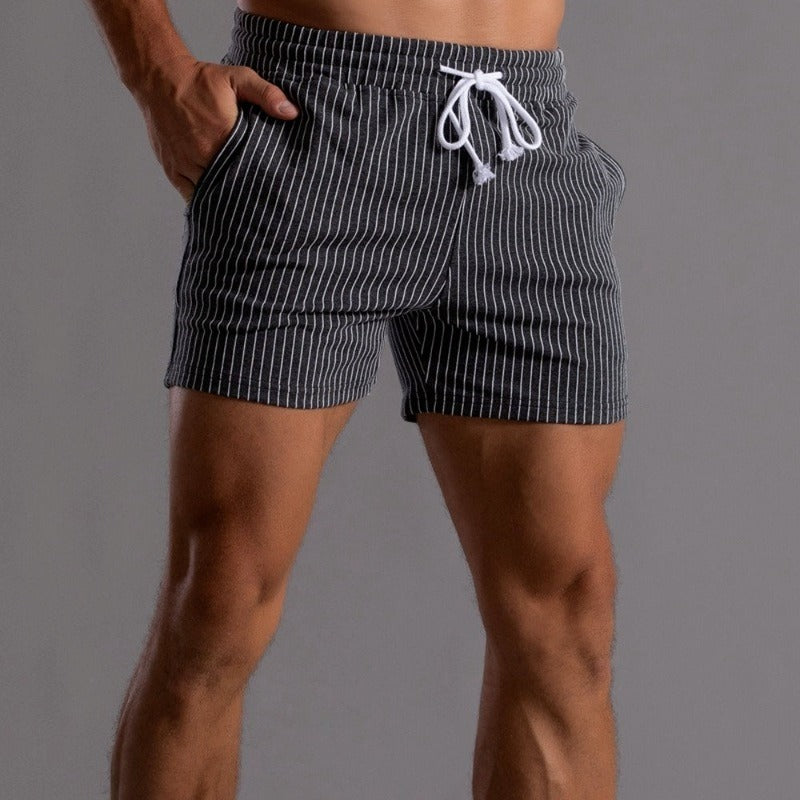 Men's Striped Drawstring Swim Shorts