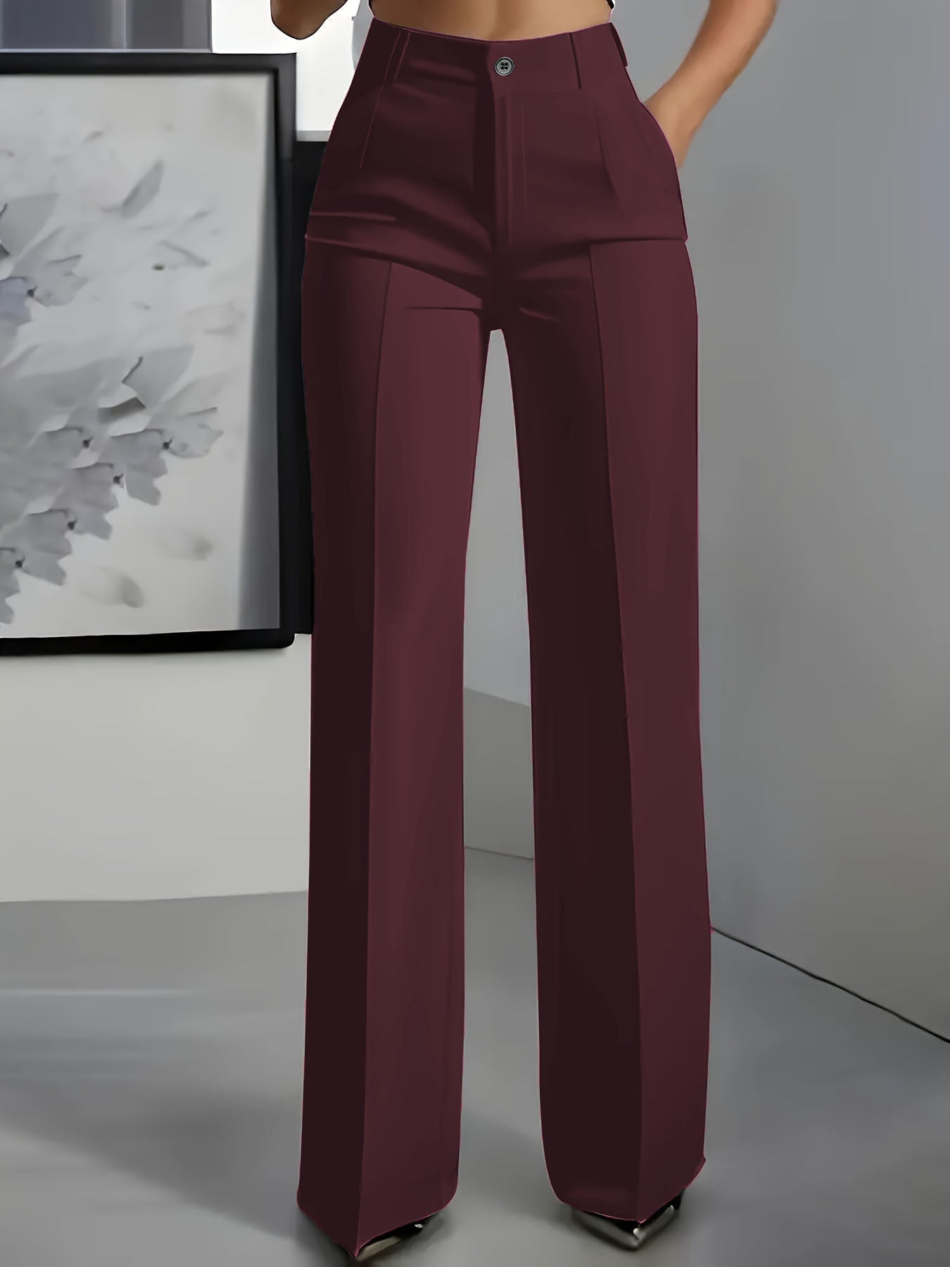 Women's High-Waisted Wide Leg Tailored Pants