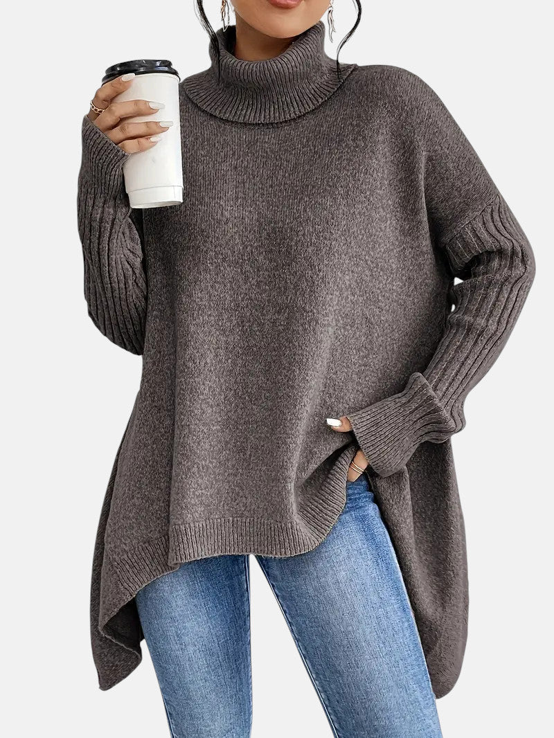 Women's Oversized Batwing Sleeves Turtleneck Sweater
