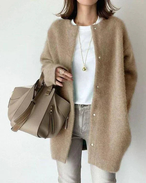 Women's Button-Up Relaxed Fit Cardigan