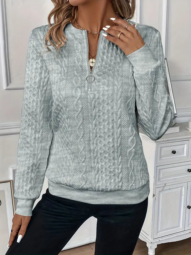 Women's Cable Knit Half-Zip Sweater