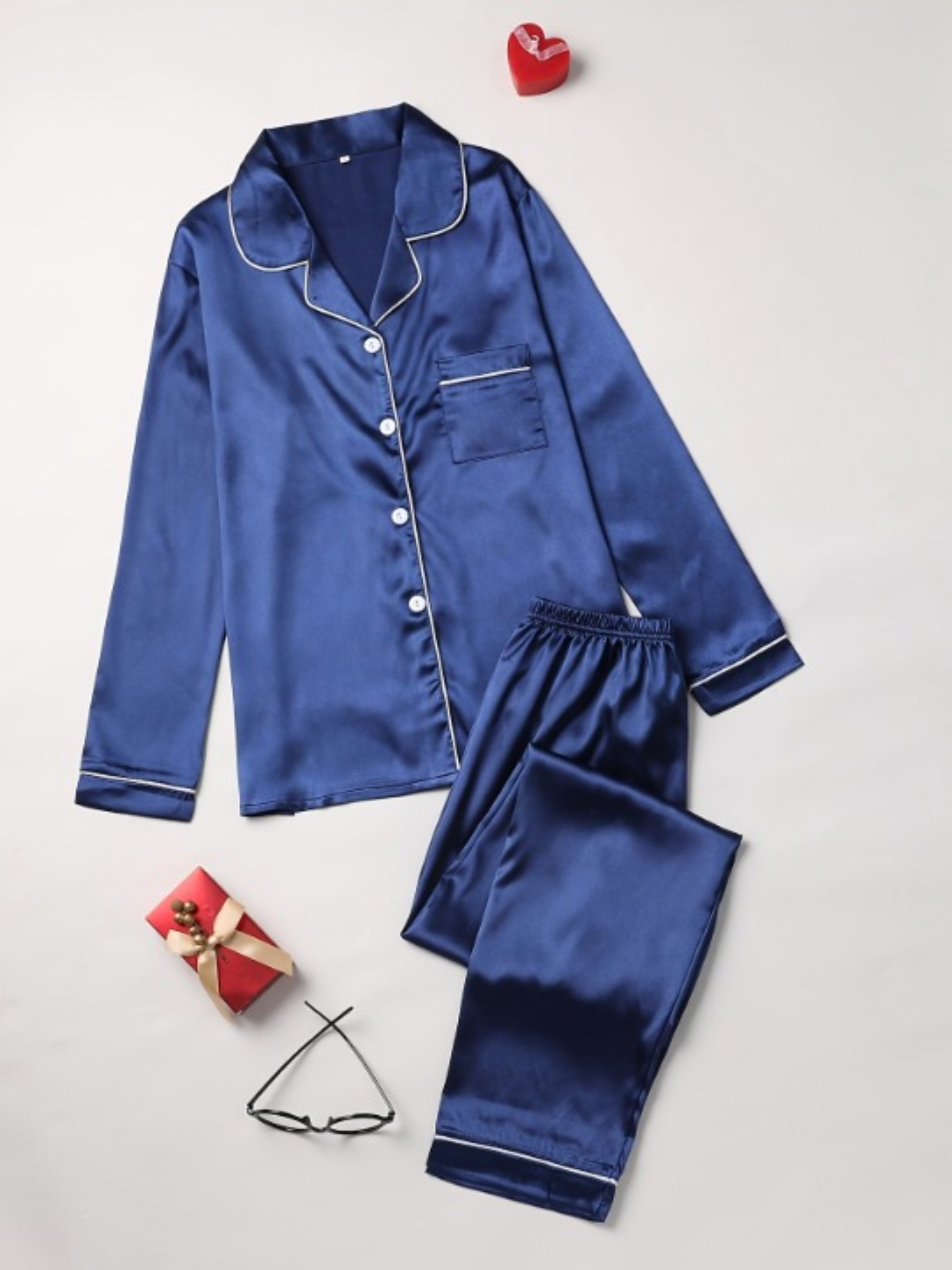 Women’s Pajama Set Long Sleeve Button-Up Sleepwear