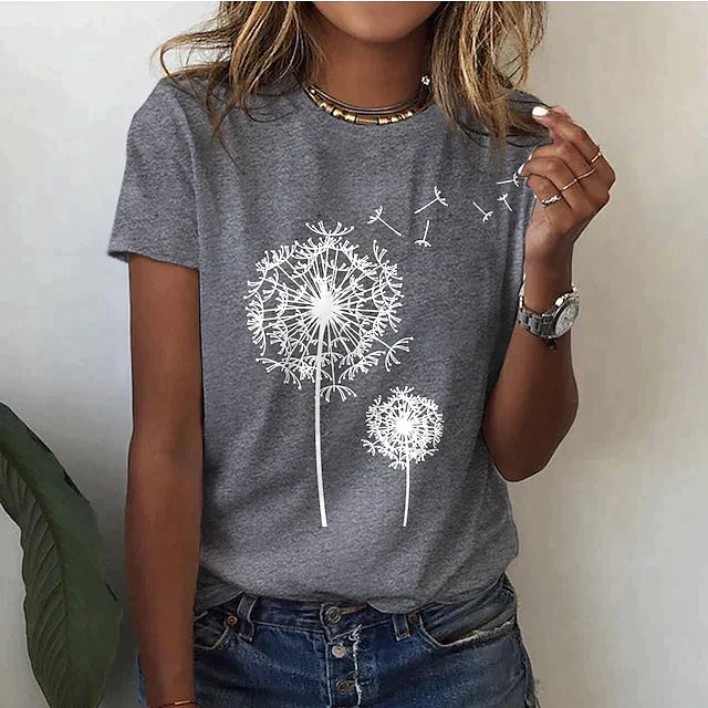 Women’s Graphic Print Short Sleeve T Shirt with Relaxed Everyday Fit