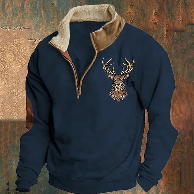 Men's Quarter Zip Fleece Pullover Sweater