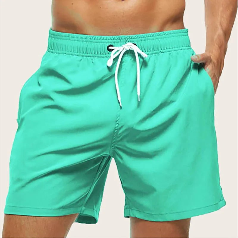 Men's Quick-Dry Swim Shorts with Elastic Waist