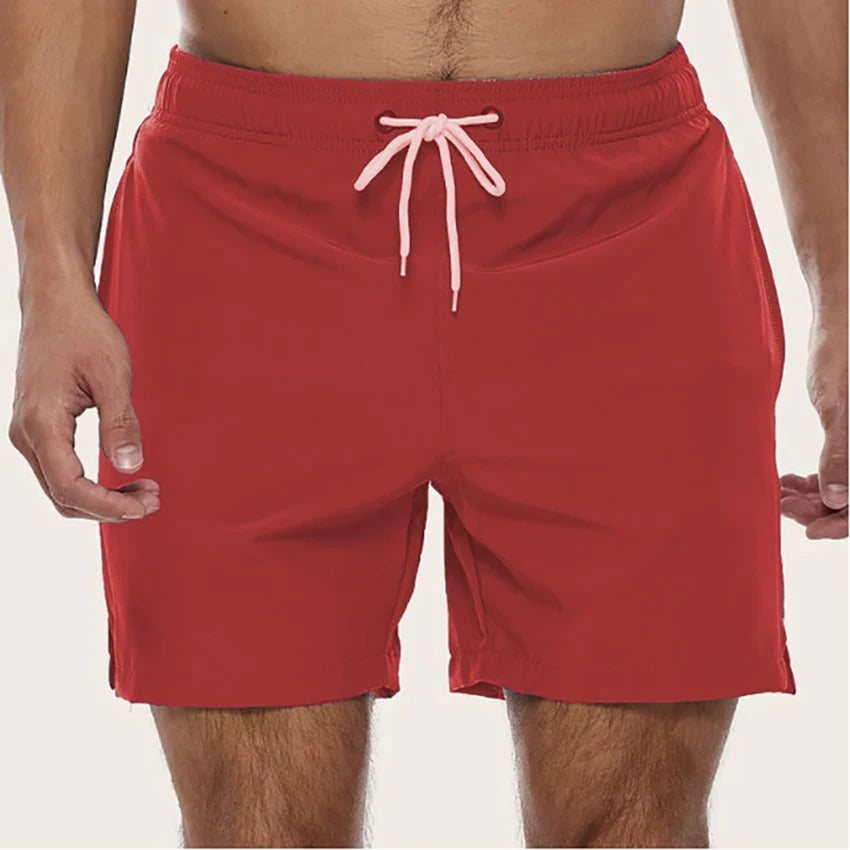 Men's Quick-Dry Swim Shorts with Elastic Waist