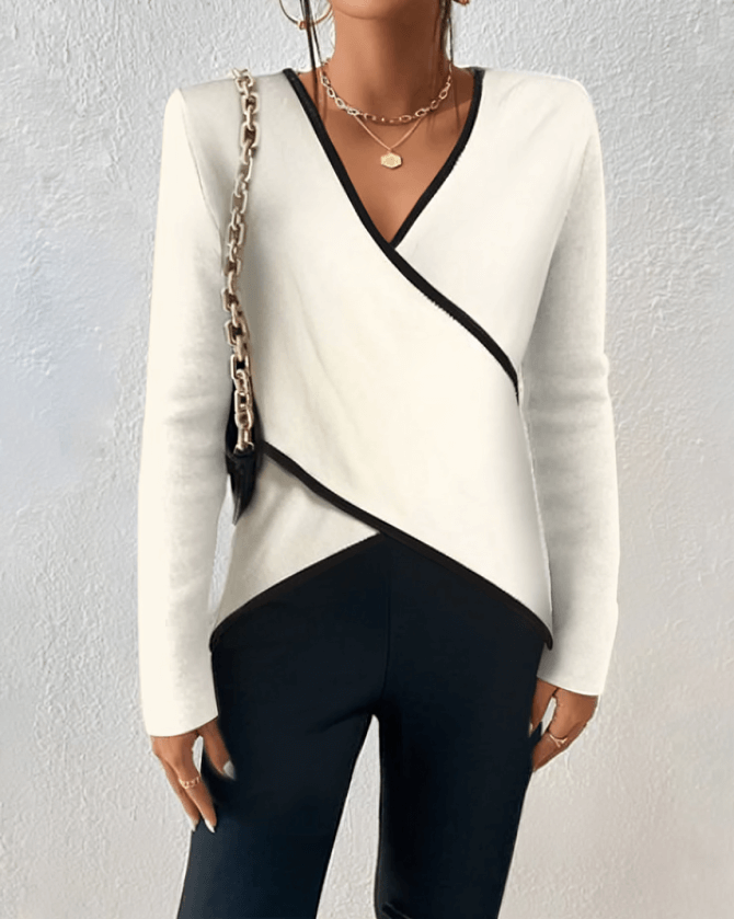 Stylish V-Neck Wrap Blouse for Women