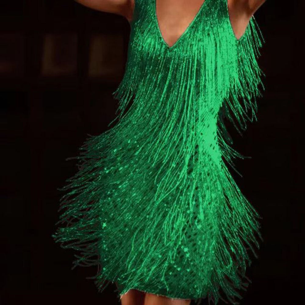 Women’s Fringe Sequin Sleeveless Mini Dress