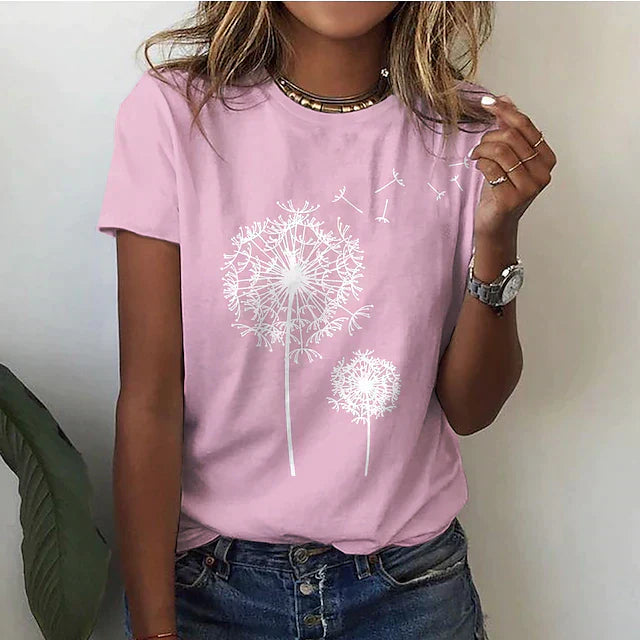 Women’s Graphic Print Short Sleeve T Shirt with Relaxed Everyday Fit