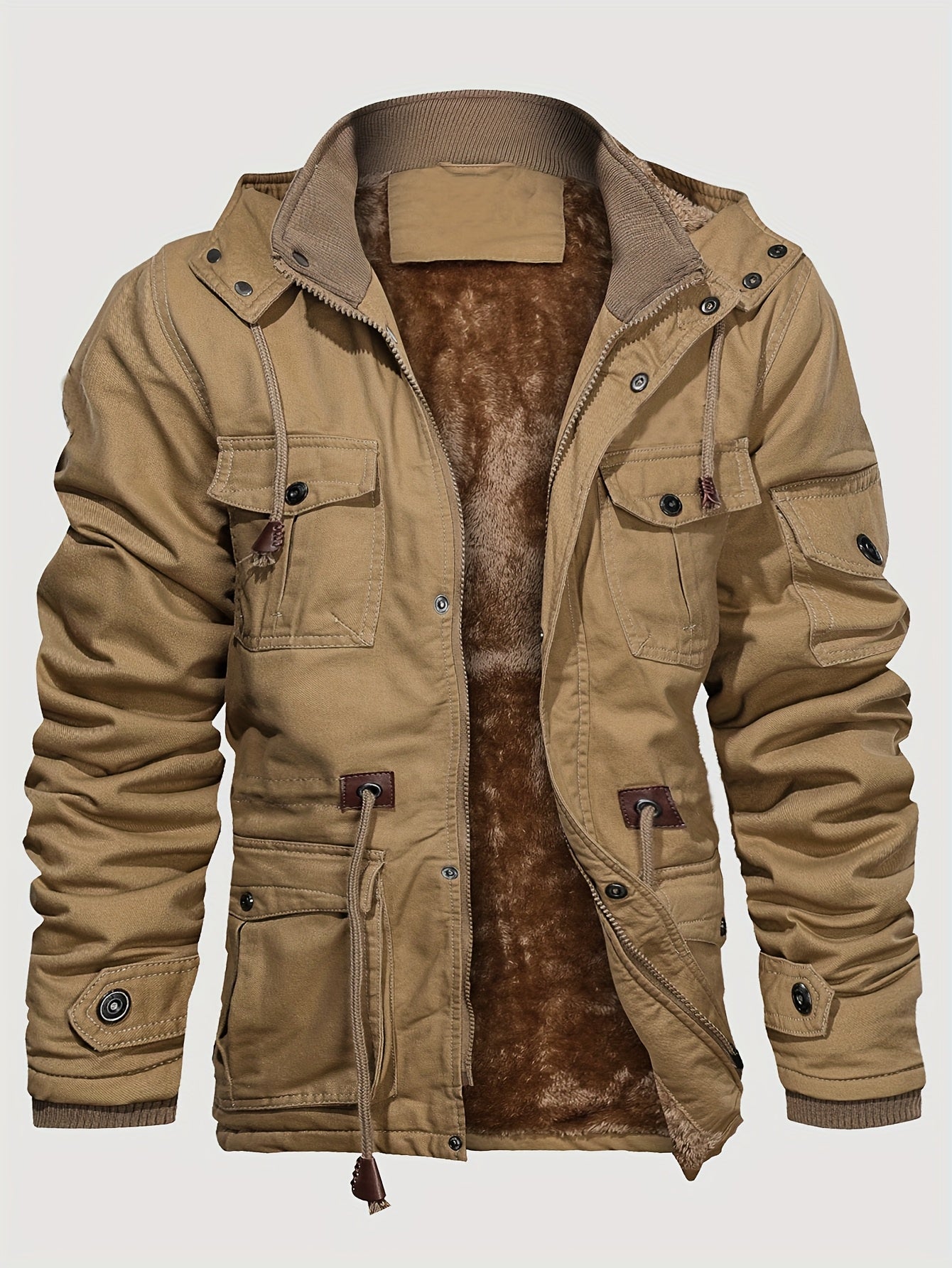Men's Multi-Pocket Hooded Utility Jacket