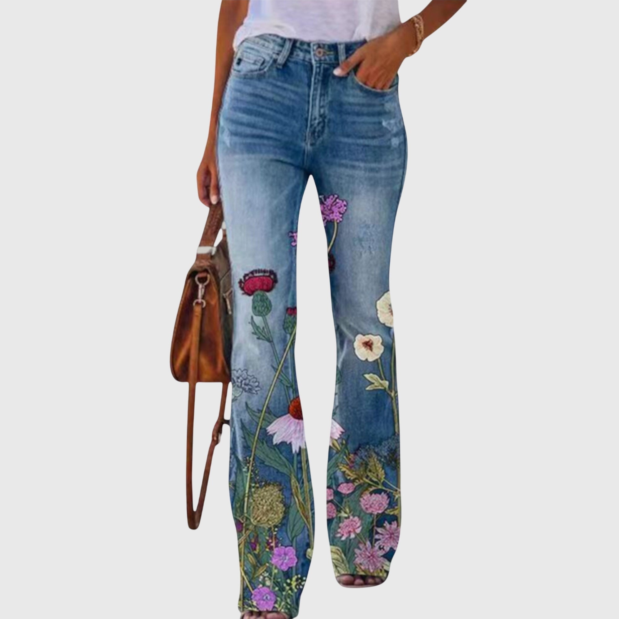 Women's Wide-Leg Pants with Floral Print