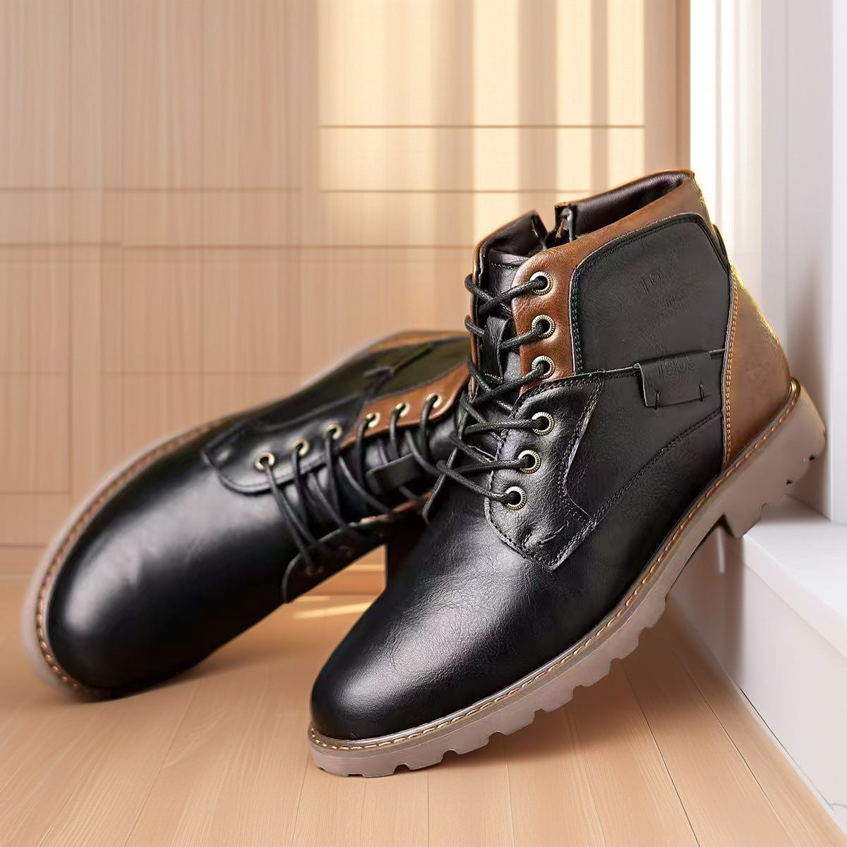 Stylish Men's Boots with Practical Zipper