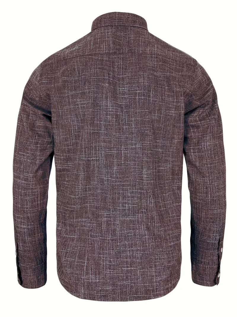 Men's Tailored Button-Up Shirt with Contrast Details