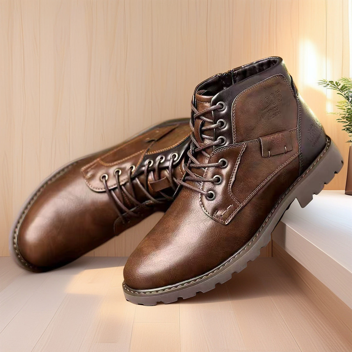 Stylish Men's Boots with Practical Zipper