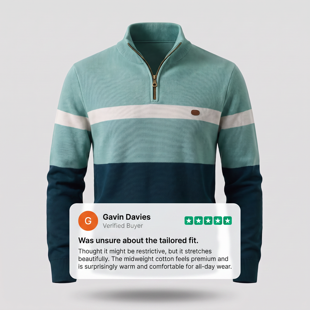 Men's Heritage Quarter-Zip Striped Knit Sweater