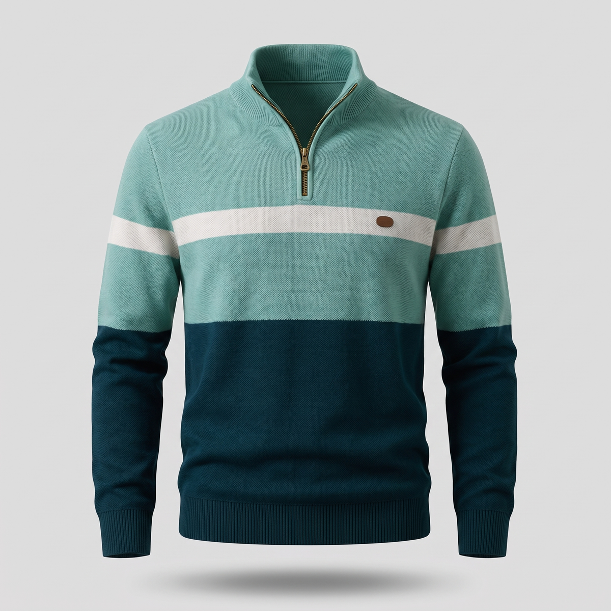 Men's Heritage Quarter-Zip Striped Knit Sweater