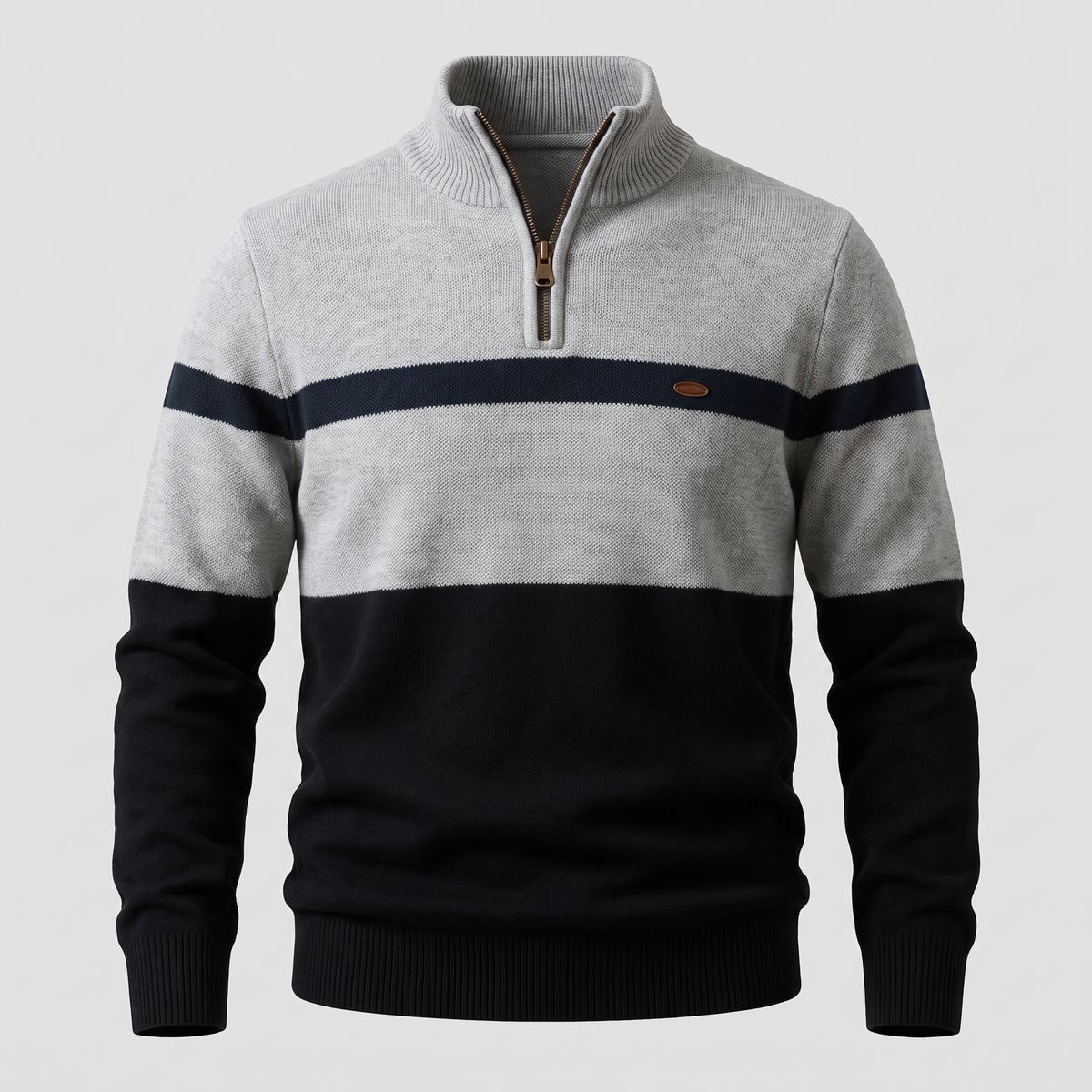 Men's Heritage Quarter-Zip Striped Knit Sweater