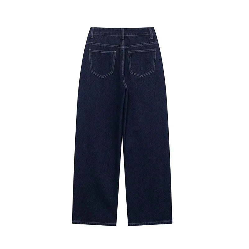 Women’s Denim Jacket and Wide Leg Jeans Two-Piece Set