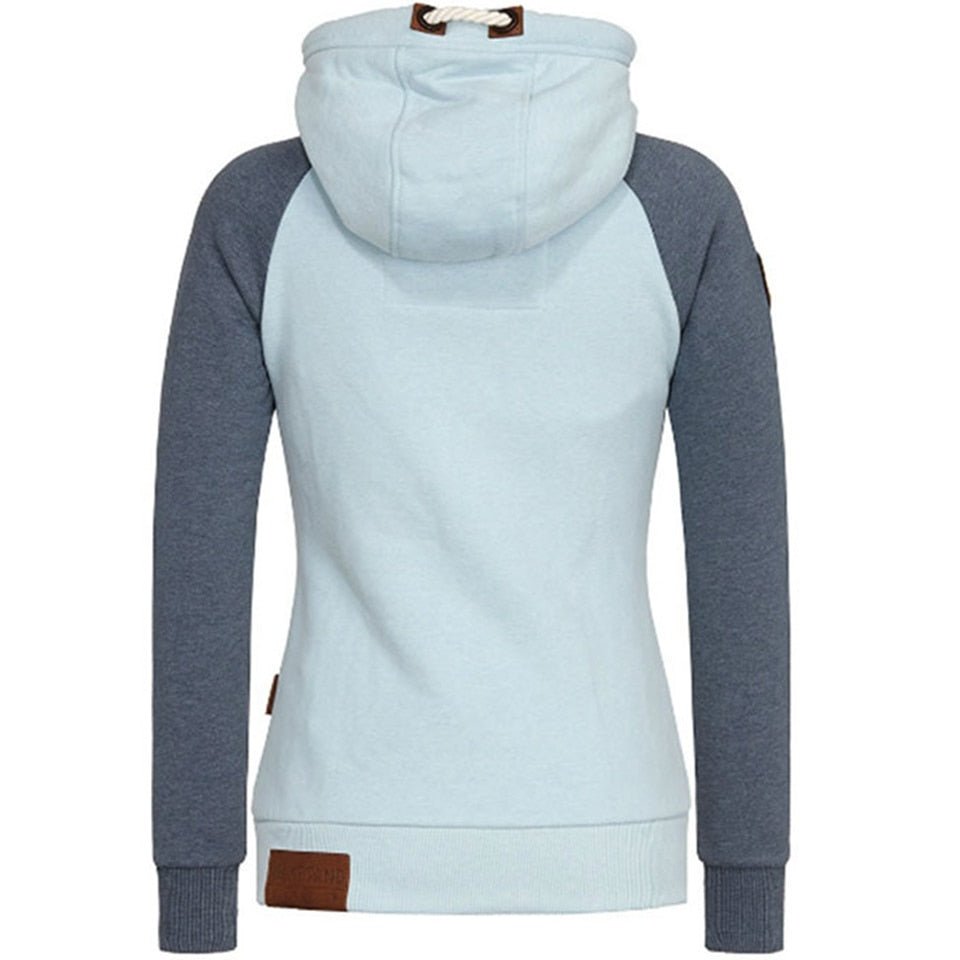 Long Sleeves Stylish Knitted Women's Hoodie with Zipper