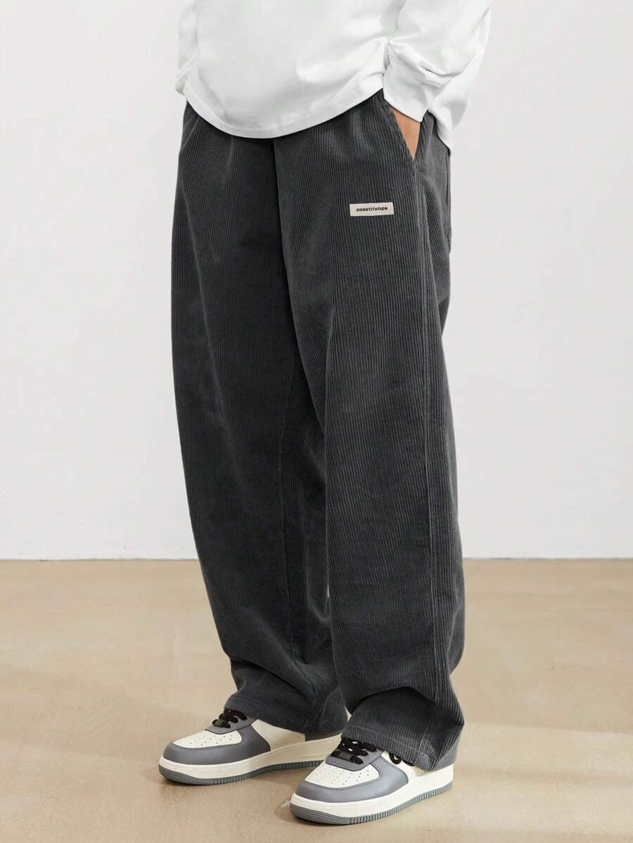 Men's Loose-Fit Straight Corduroy Pants