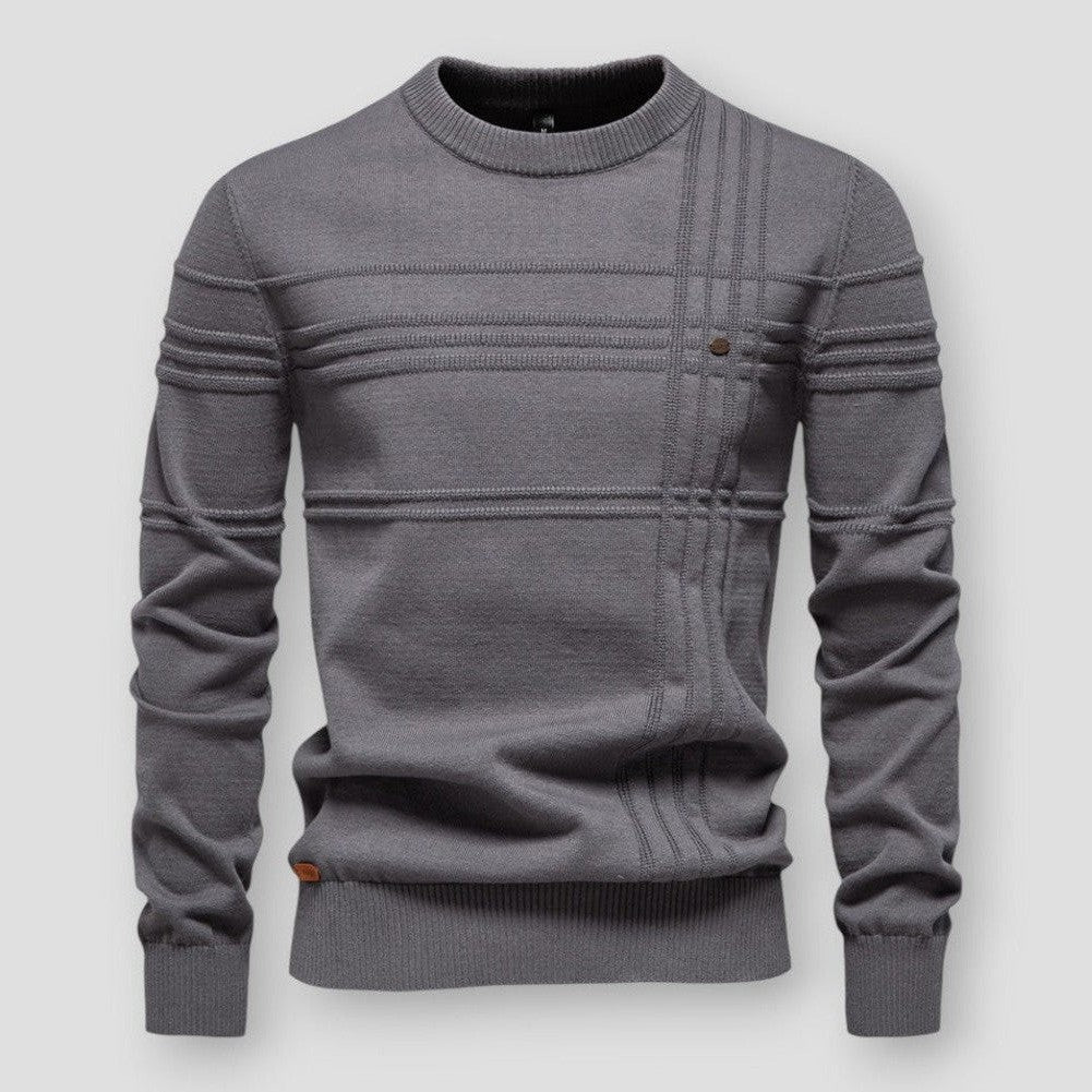 Men’s Crew Neck Textured Knit Sweater