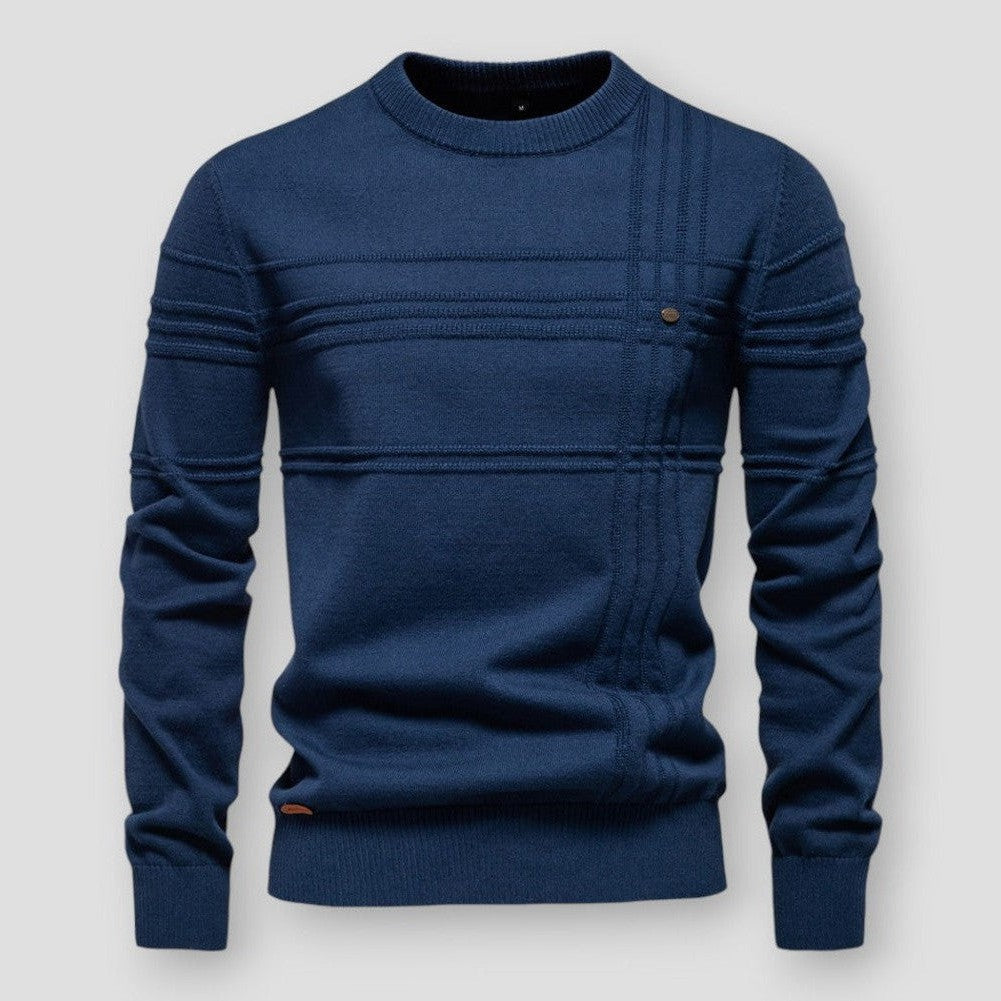 Men’s Crew Neck Textured Knit Sweater