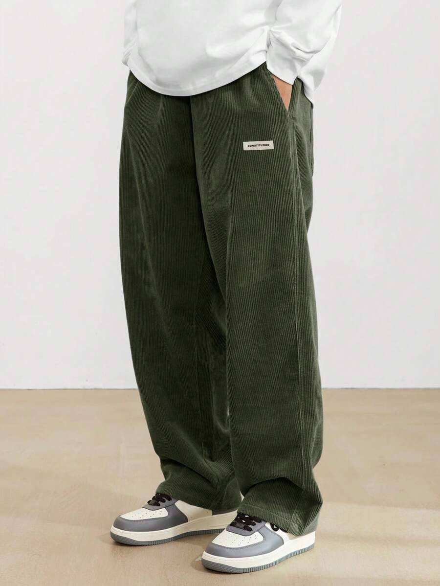 Men's Loose-Fit Straight Corduroy Pants